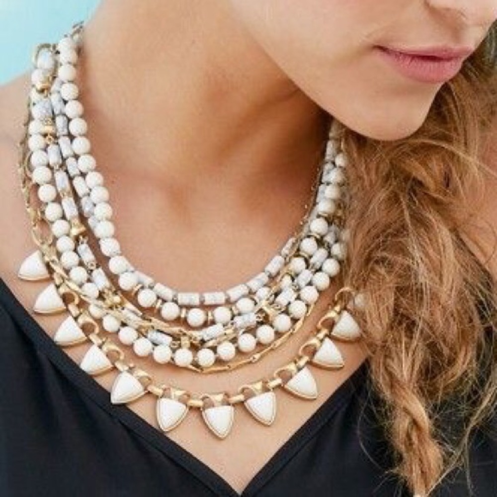 🆕 NWT. Stella & Dot “Sutton” White Stone Necklace